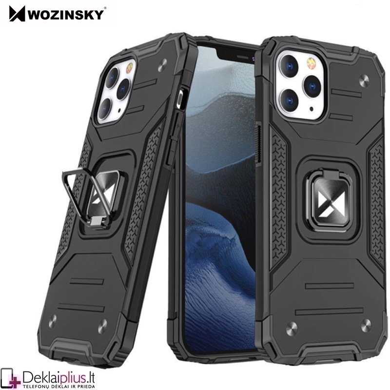 Wozinsky smūgiams atsparus dėklas su žiedu - juodas (telefonui Apple Iphone 14 Pro) Wozinsky smūgiams atsparus dėklas su žiedu - juodas (telefonui Apple Iphone 14 Pro)